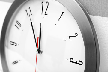 Fototapeta premium Round wall clock, close up