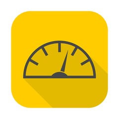 Speedometer icon with long shadow
