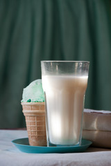Milk and ice cream