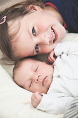 Sister and her newborn brother