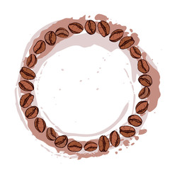hand drawn vector circles for coffee beans, sketch of coffee beans. vector eps 10