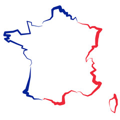 Francja - mapa - obrazy, fototapety, plakaty