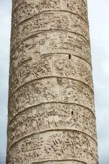 Column of Tajan . Roman triumphal column in Rome, Italy,
