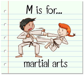  Flashcard letter M is for martial arts