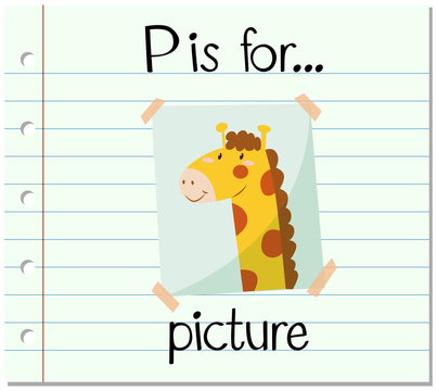 Flashcard letter P is for picture