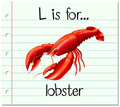  Flashcard letter L is for lobster