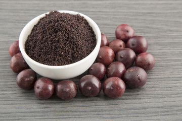 The amazon acai fruit.