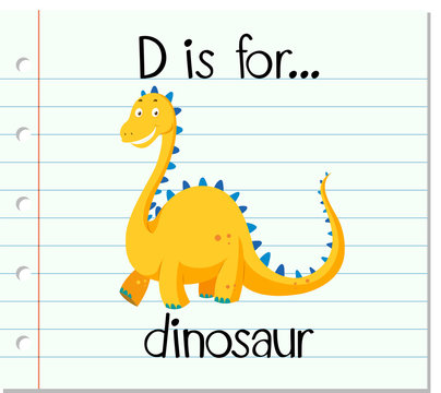  Flashcard letter D is for dinosaur