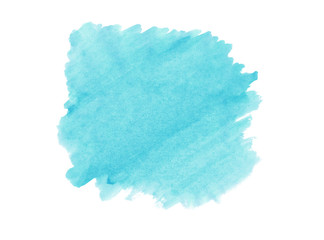 A fragment of the turquoise background painted with watercolors
