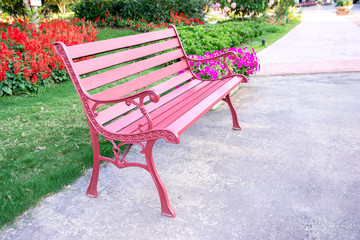 Colorful bench in the park