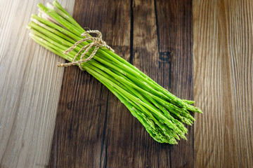 Bunch of fresh green asparagus for cooking