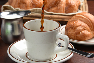 Coffee and croissants