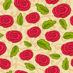 Naklejka premium Seamless pattern with rose