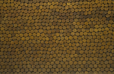 Wood logs wall design as background.
