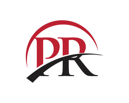 PR red letter logo swoosh