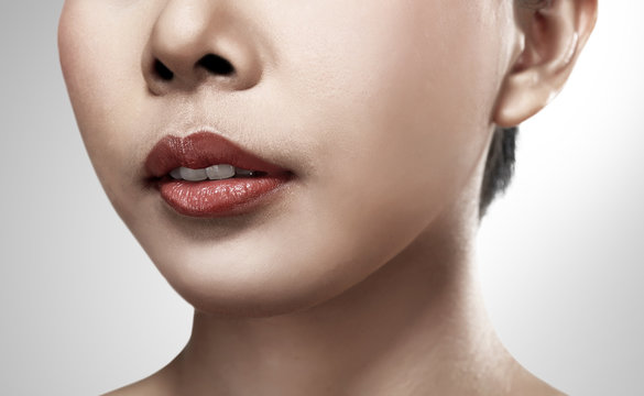 Image of pretty asian woman lips