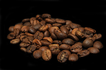 coffee beans on dark background