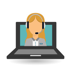 technical service and call center icon design, vector illustration