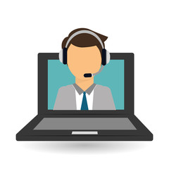 technical service and call center icon design, vector illustration