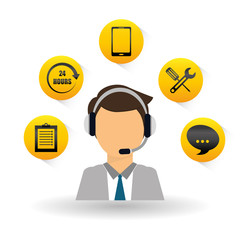 technical service and call center icon design, vector illustration