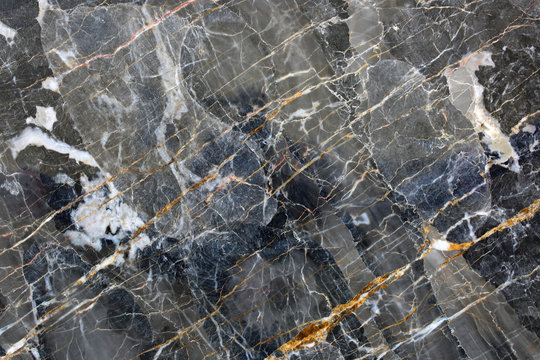 Patterned natural of  dark gray marble pattern (Gold Russia) for design