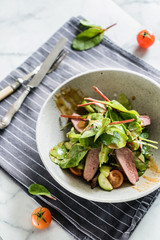 salad with beef
