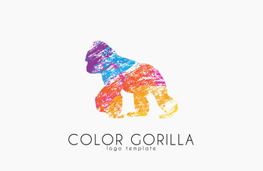 Gorilla. Gorilla logo. Color gorilla design. Creative logo © michaelrayback