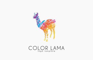 Lama logo. Color lama logo design. Creative logo © michaelrayback