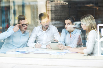 Professional team working on the project