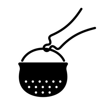 black tea strainer with handle clip art preview