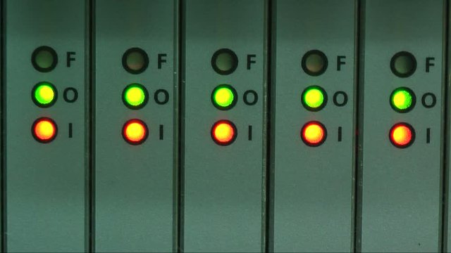 LED of equipment in communication center for calls commutation