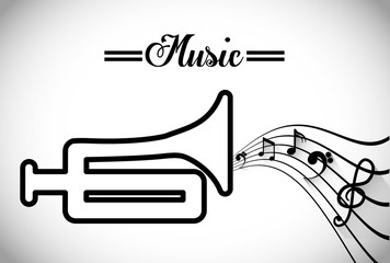 trumpet icon design, vector illustration