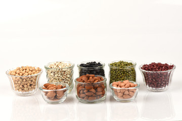 Types of beans, grains, medicinal and clean food for healthy.