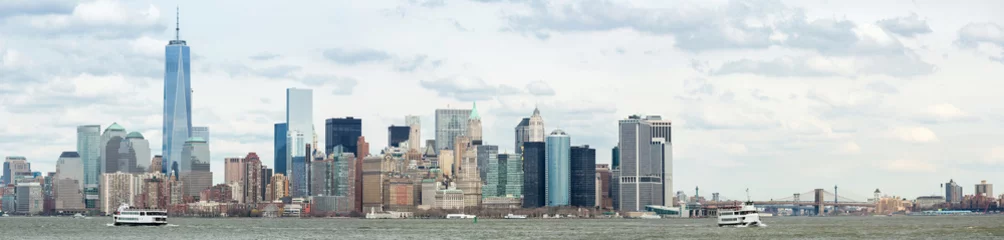 Crédence de cuisine en verre imprimé New York Panorama inférieur de Manhattan à New York