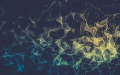 Abstract polygonal space low poly dark background