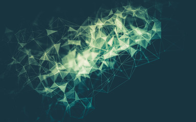 Obraz premium Abstract polygonal space low poly dark background