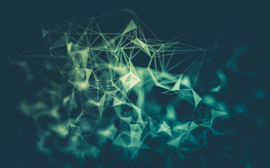 Abstract polygonal space low poly dark background