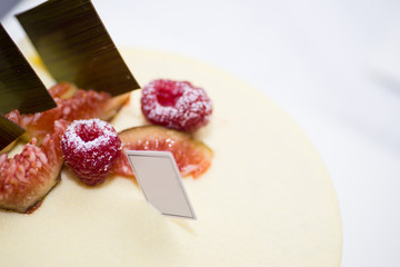 Tray with delicious cakes 