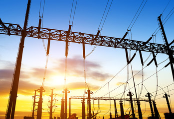 Sunset time substation