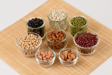 Types of beans, grains, medicinal and clean food for healthy.