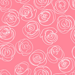 floral seamless pattern with roses. Vector illustration for your design