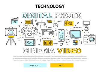 Set icons cocept digital photo cinema video