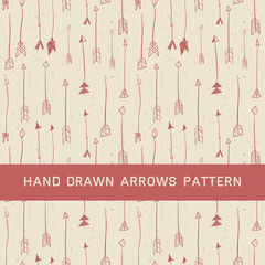 Naklejka na ściany i meble Hand Drawn Seamless Arrow Pattern