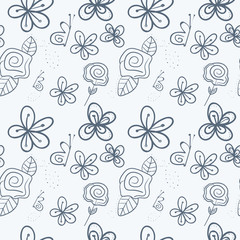 Seamless vector nature pattern background