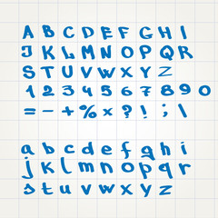 hand font Alphabet sketch vector