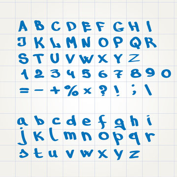 hand font Alphabet sketch vector