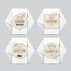 Vintage labels on White Paper Box. For Your Design. Product Packing 100% quality