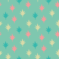 A seamless illustrated leaf background pattern
