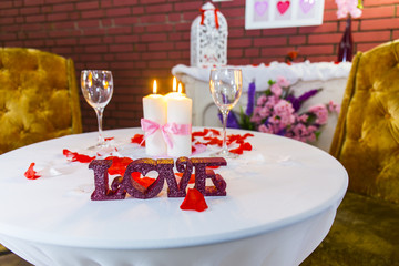 Romantic zone with round table
