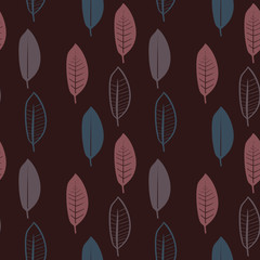 A seamless illustrated leaf background pattern